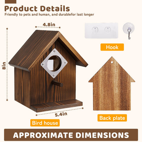 MOBYKE clear-view window bird house designed for outdoor resilience and observation.