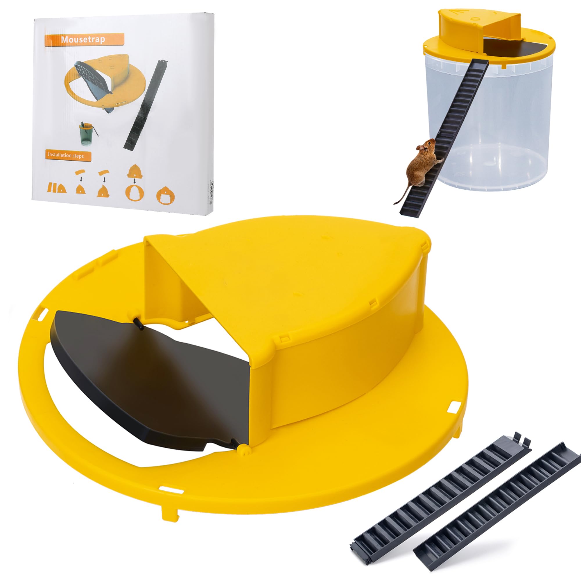 MociMoci mouse trap bucket lid demonstrates a durable, reusable design for safe rodent control.