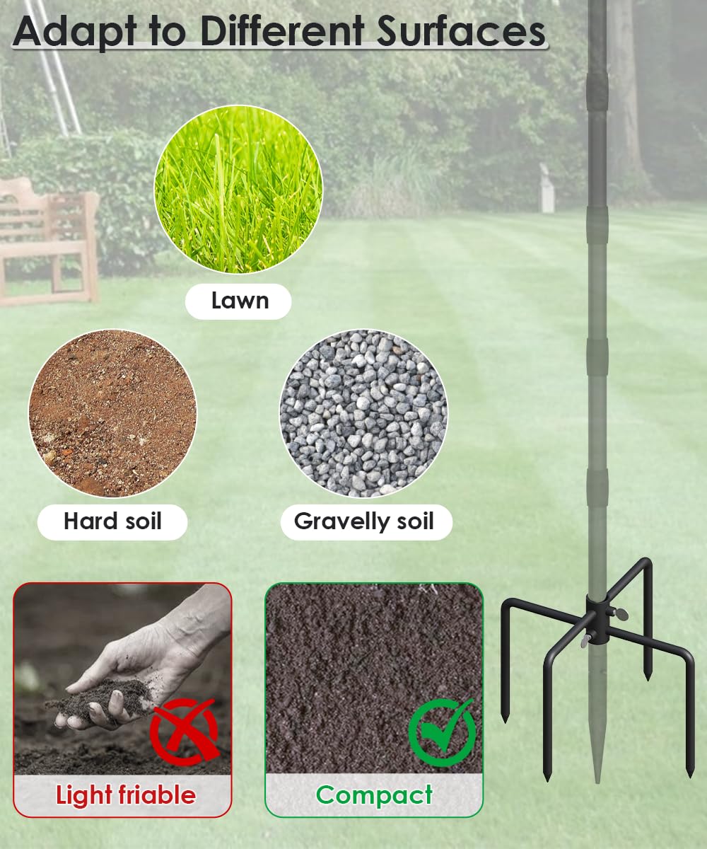 Mocomax flag pole stand base adds stable fence line or garden flag support.