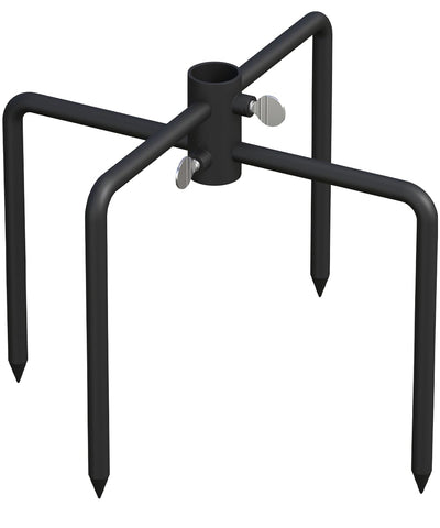 Mocomax pole stabilizer base with a 2-prong design anchors poles securely in outdoor settings.