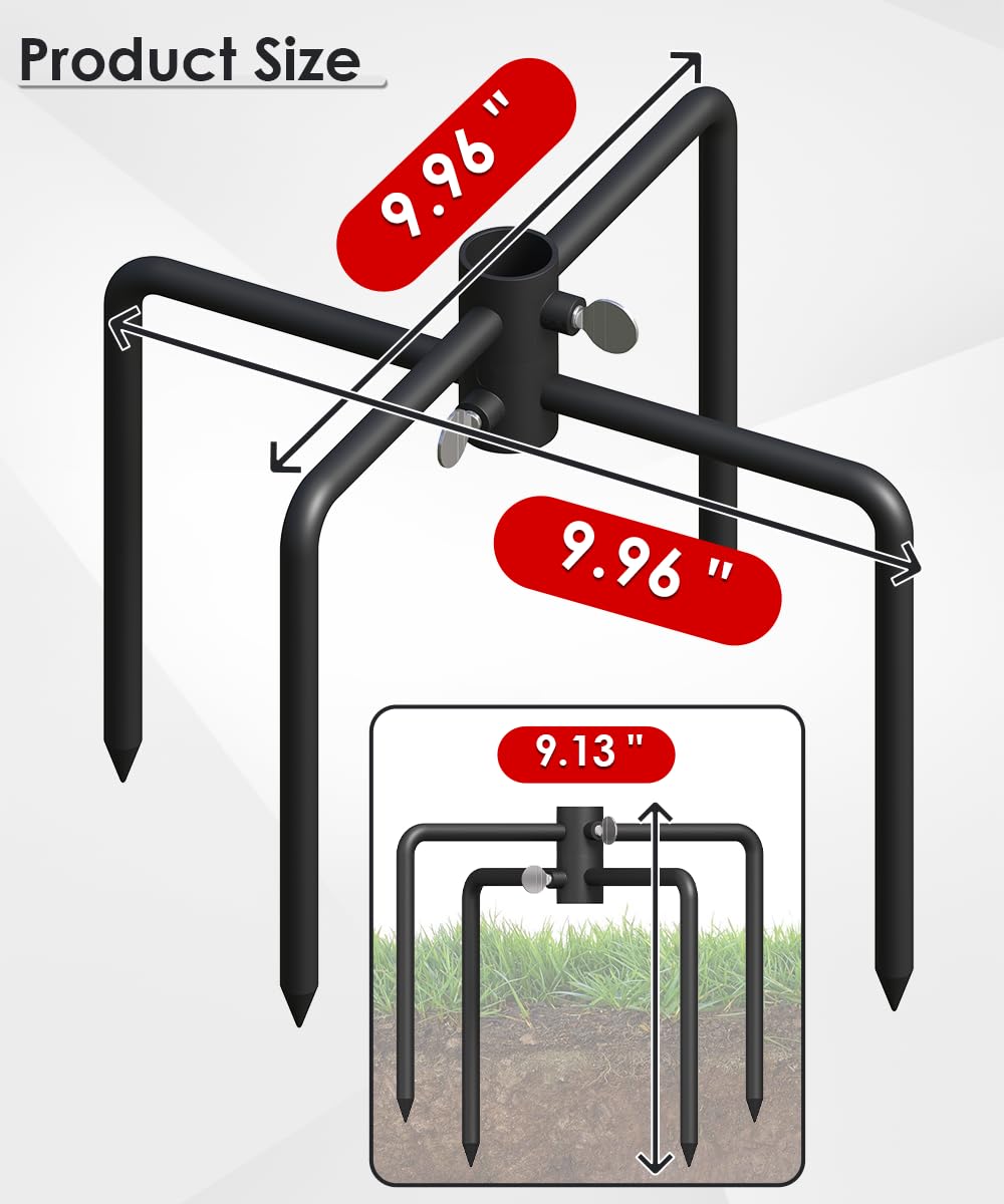 Mocomax bird feeder pole stand installed in soil offers reliable year-round support.