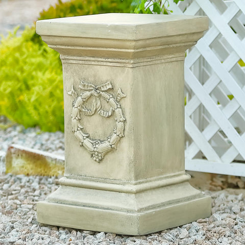 MOCOME 19.57-inch garden pedestal stand elevates statues and planters outdoors.