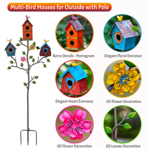 MOCOME decorative pentagram with heart opening design attracts small birds and adds charm.