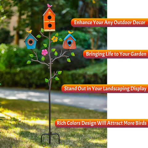 MOCOME easy-assembly birdhouse with pole simplifies setup for anyone.