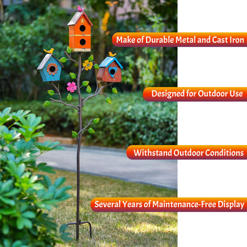 MOCOME garden-birdhouse on stake brightens yards and supports easy birdwatching.