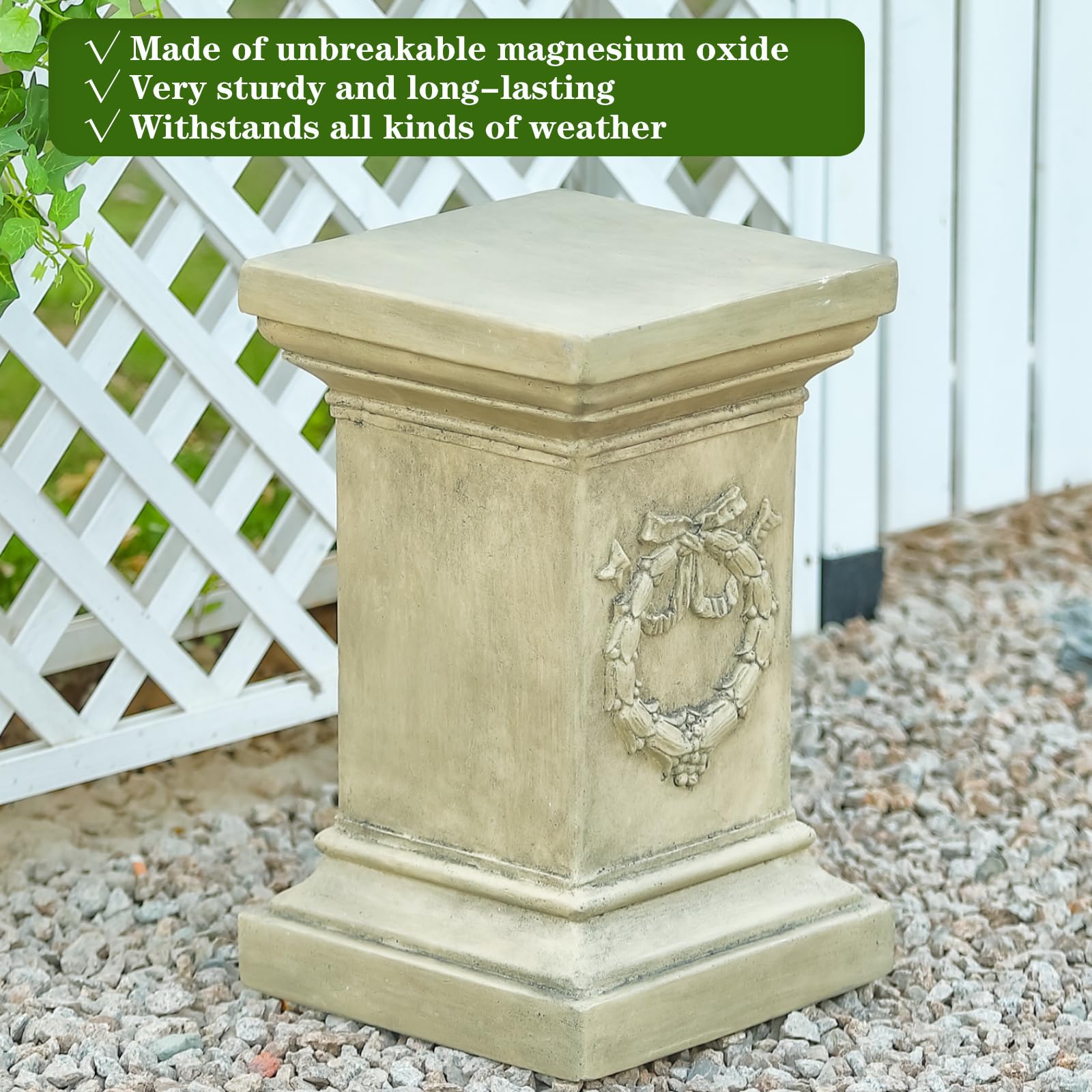 MOCOME elegant column pedestal adds height to gardens or interiors.