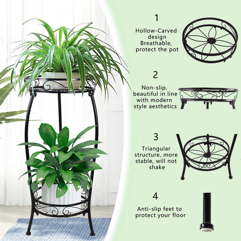 MOCORY 3-leg stability design keeps potted plants secure