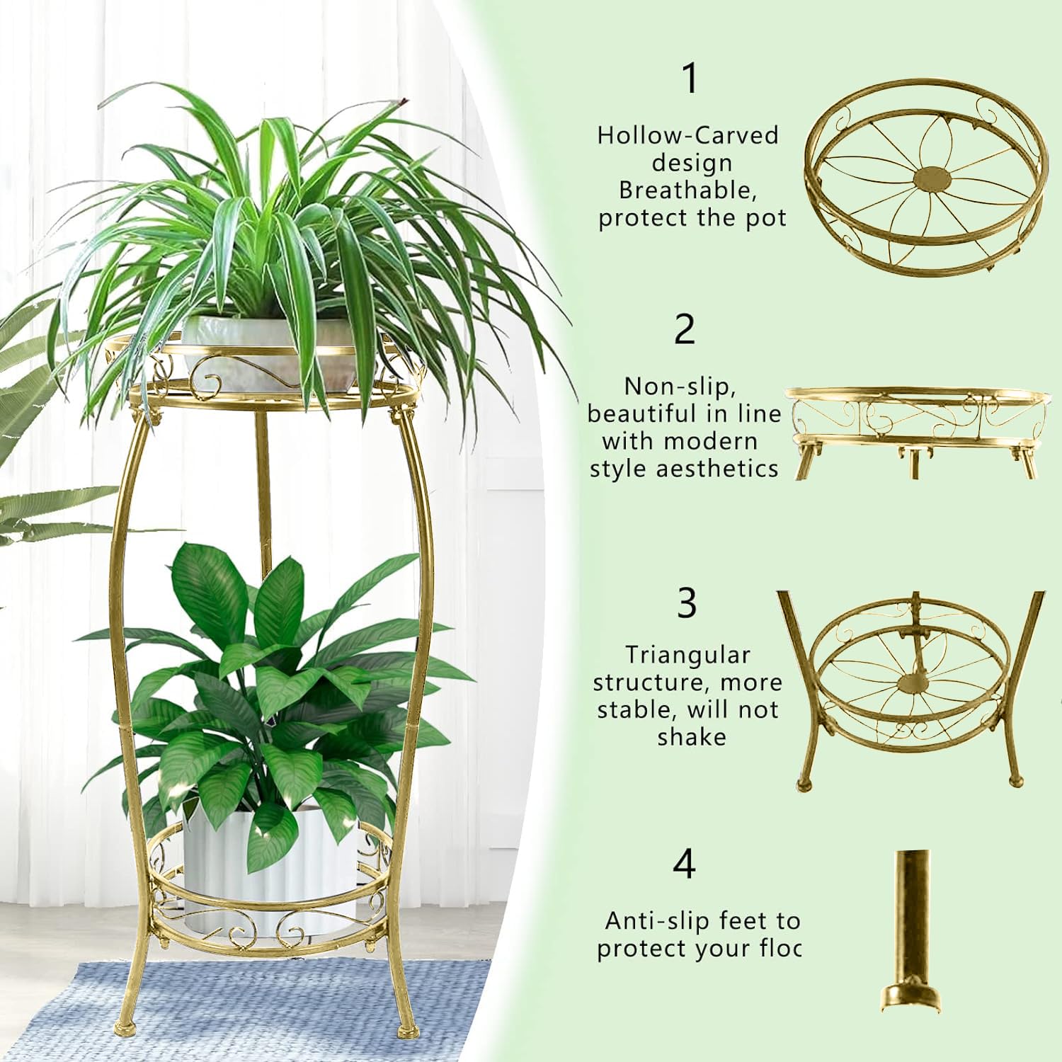 MOCORY compact space-saving display stand maximizes plants in small spaces.