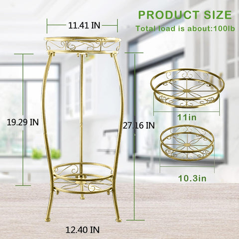 MOCORY rustproof iron plant stand highlights three-leg stability for heavy plants.
