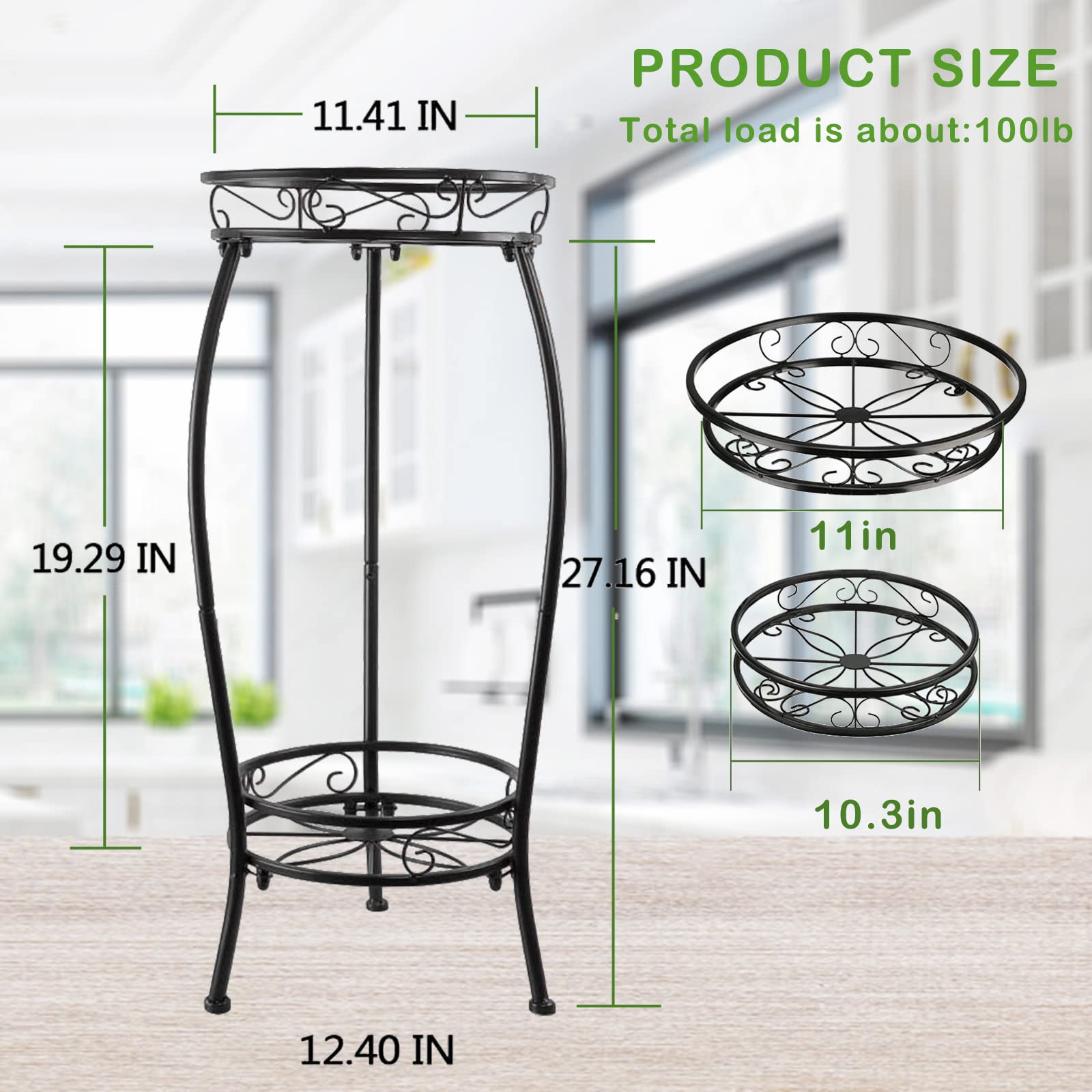 MOCORY rustproof iron stand resists weather for year-round greenery