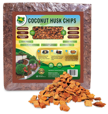 MODELLOR Coco Chips indoor-outdoor mulch for plants and gardens.