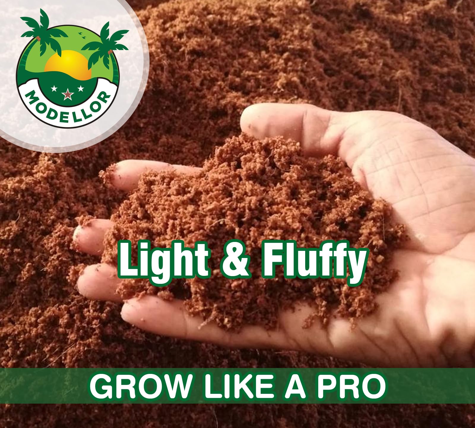 MODELLOR coco coir bricks ready-to-use for quick soil preparation.