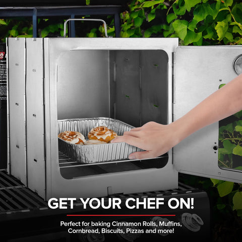 Modern Innovations portable camping oven dimensions display spacious 10x10 inch cooking chamber