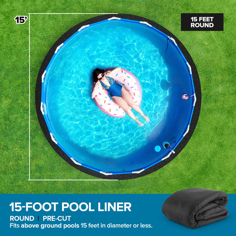 Modern Innovations pre-cut pool mat enables easy installation under round pools