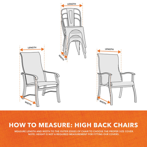 MODERN LEISURE Chalet Bar Chair Cover beige, legs-tied, secure fit during storms.
