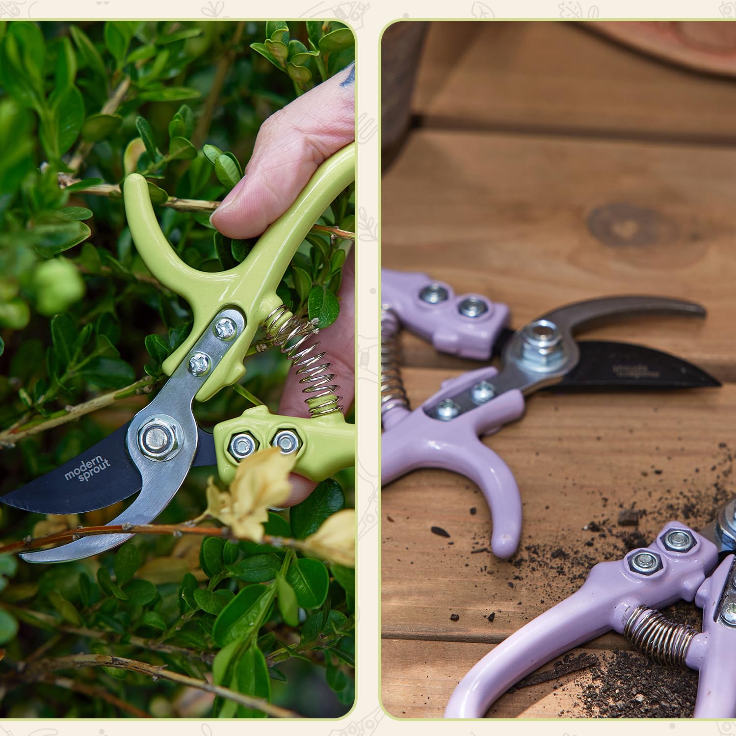 Modern Sprout Hand Pruner compact design fits tight spaces for balcony gardens