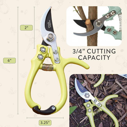 Modern Sprout Hand Pruner includes reusable holster for easy transport and safe storage