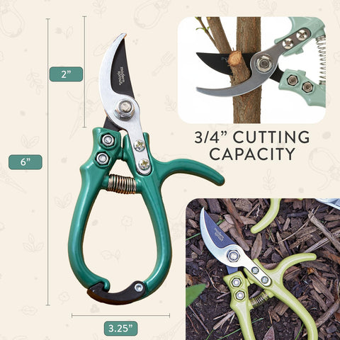 Modern Sprout hand pruner handle in use during garden work.