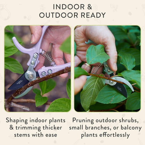 Modern Sprout Hand Pruner safety latch keeps blades closed when not in use