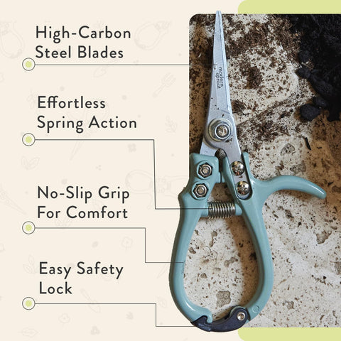 Modern Sprout Pruning Shears ergonomic handle designed for comfortable use.