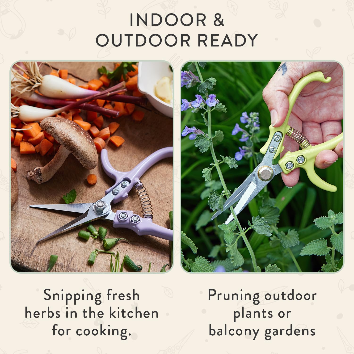 Modern Sprout pruning shears ergonomic handles reduce fatigue during trimming.