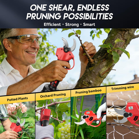 MODOFO electric pruning shears kit contents showcase tools and storage case included