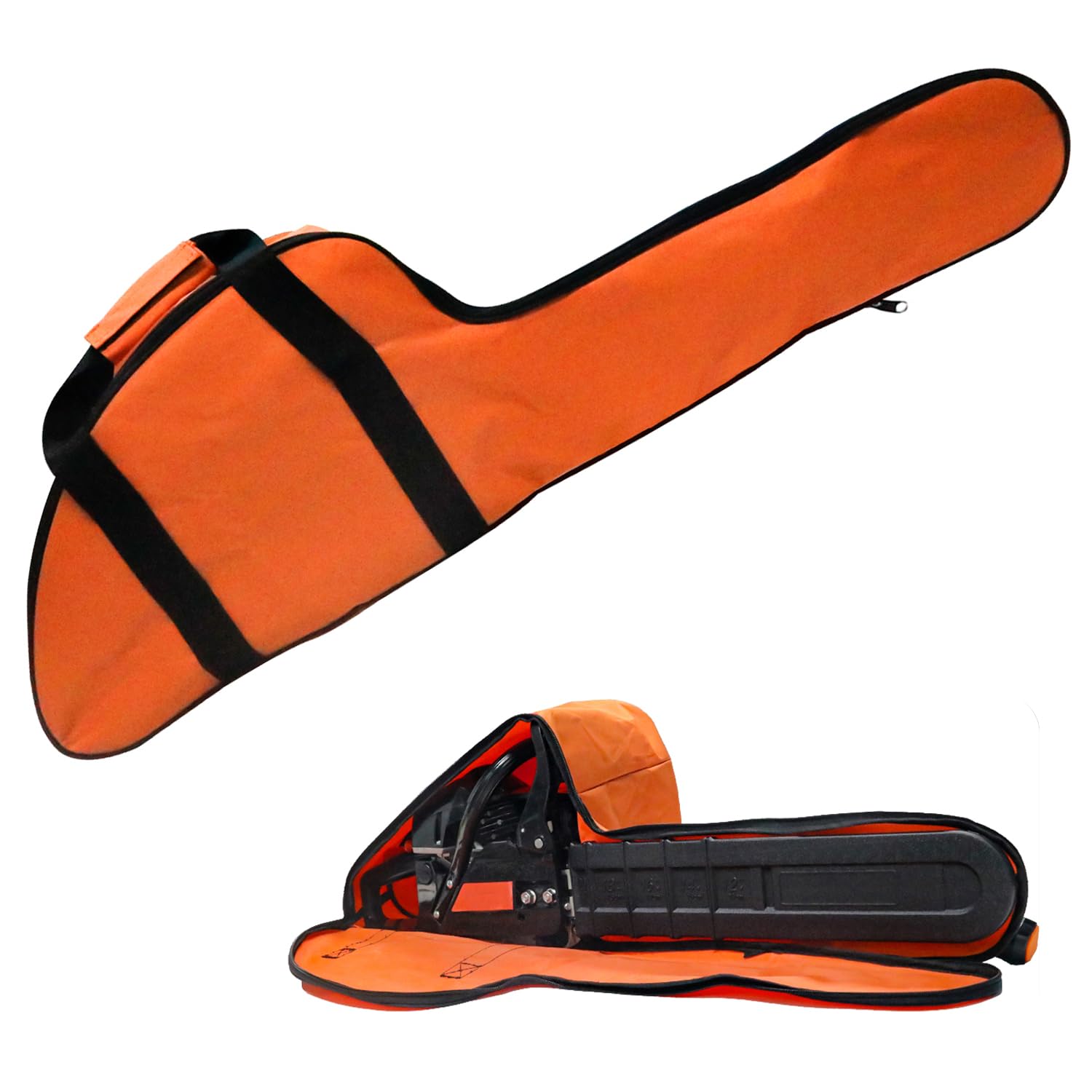 MOEBULB 16-inch chainsaw bag closed for safe transport.