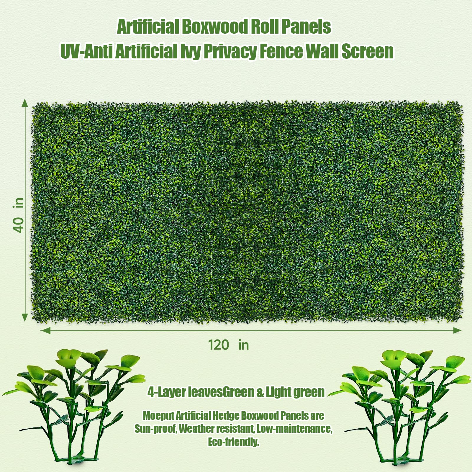 Moeput greenery panel with interlocking connectors for easy installation