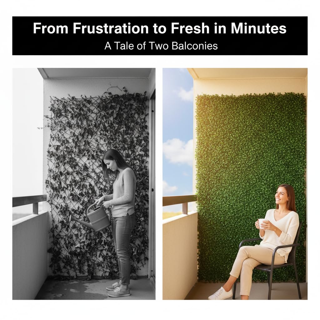 Moeput UV-resistant ivy wall remains vibrant in outdoor settings