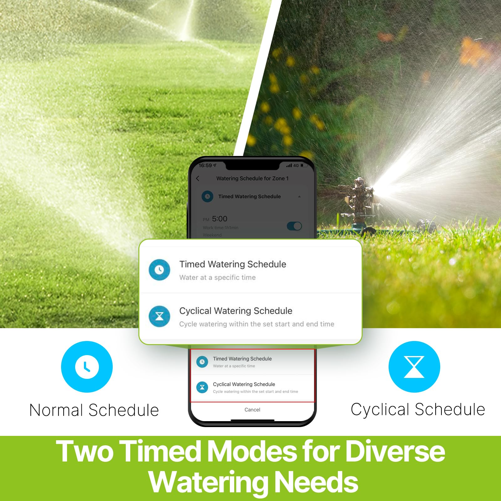 IP55-rated MOES outdoor timer protects against rain and dust during watering.