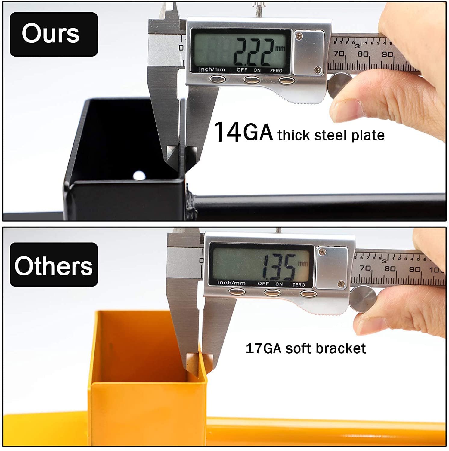 MOFEEZ 14GA steel brackets with rust-proof powder-coated finish