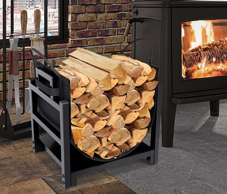 MOFEEZ sturdy firewood holder supports up to 110 lb for robust wood storage.