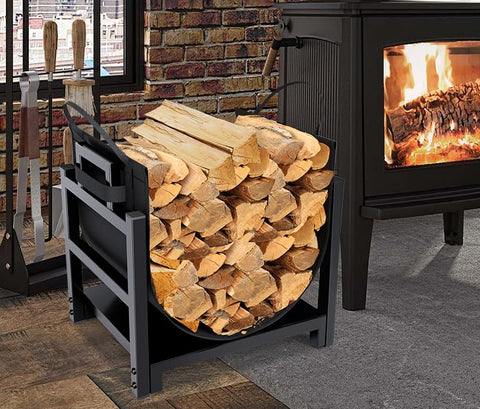 MOFEEZ sturdy firewood holder supports up to 110 lb for robust wood storage.