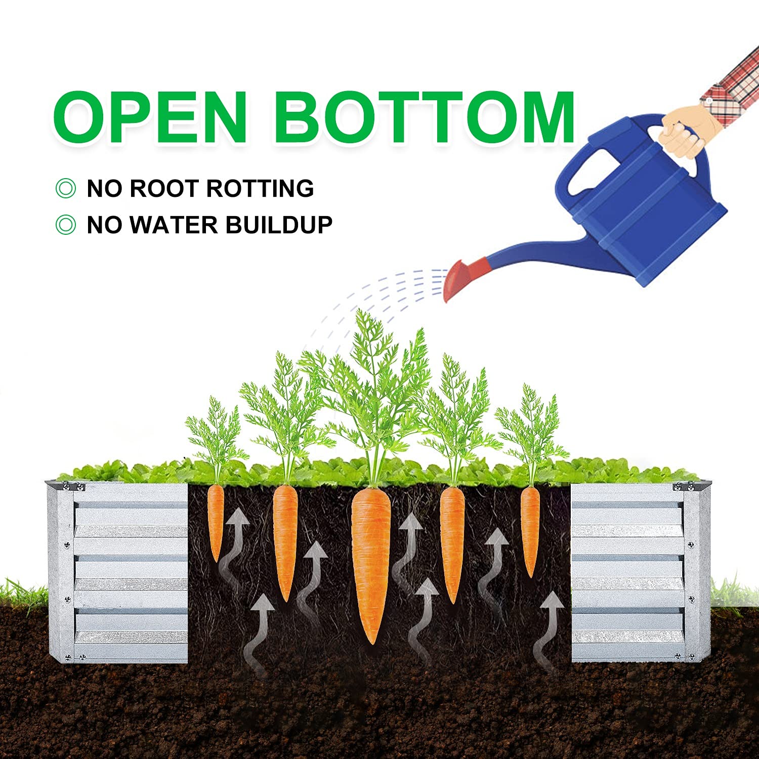 Mofesun 8x4x1 raised bed shows durable steel construction