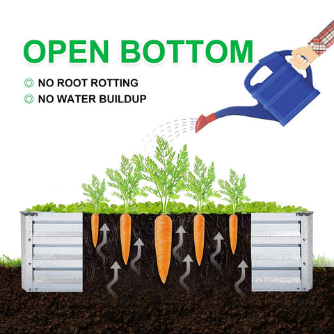 Mofesun 8x4x1 raised bed shows durable steel construction