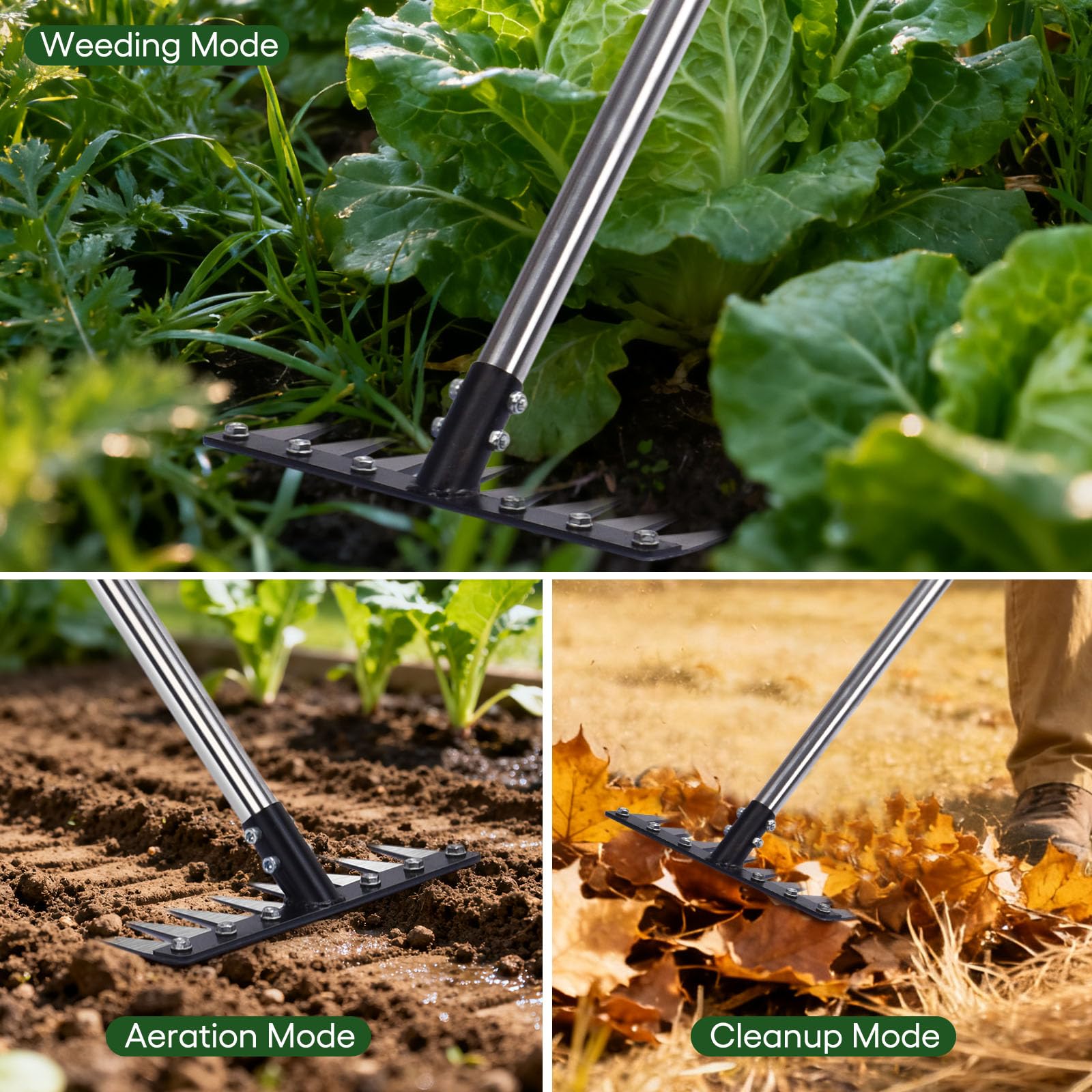 MofivKce multi-terrain design works in rocky, clay, and lawn soils.
