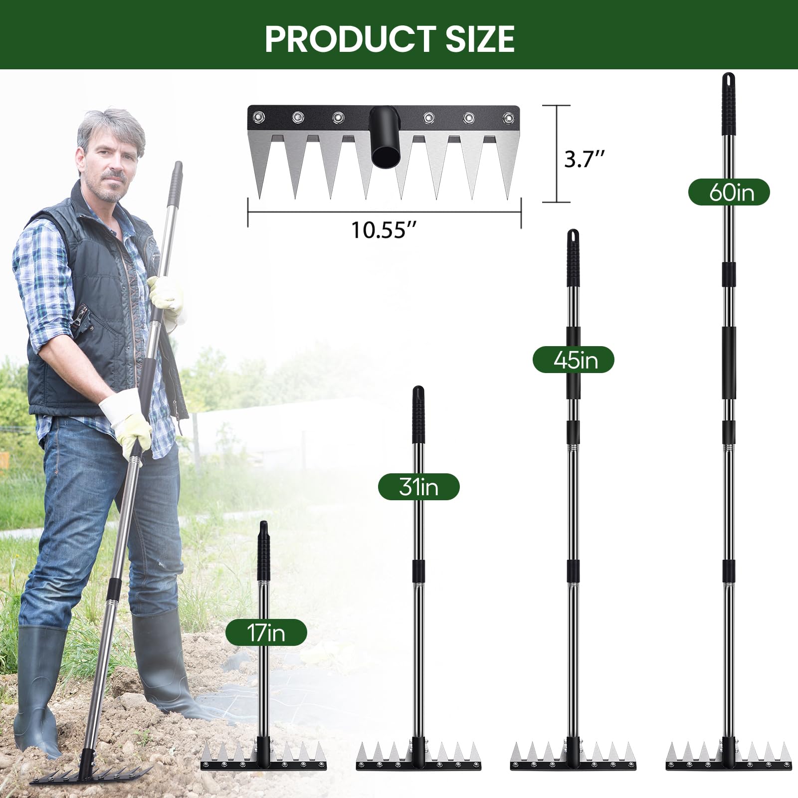 MofivKce weed-removal 3in1 mode switches between weeding, aeration, and cleanup.