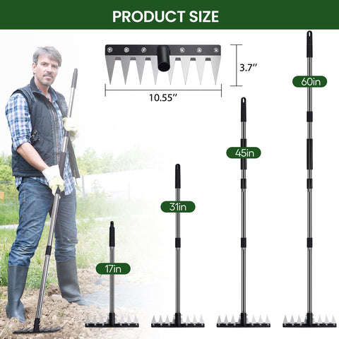 MofivKce weed-removal 3in1 mode switches between weeding, aeration, and cleanup.
