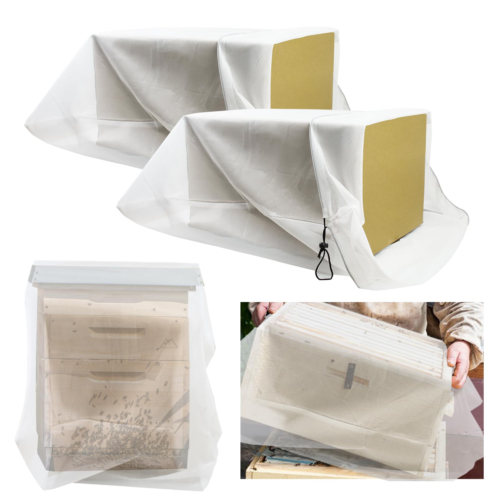 Mofuiry beehive mesh transport bag, 35x37 inch, for secure hive moves.