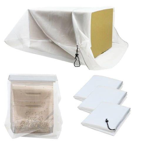 Mofuiry beehive mesh transport bag shows 35×37 inch size for safe hive box transport.