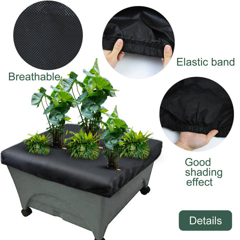 Mofuiry mulch cover with elastic edge ensures easy, secure fit on city planters.
