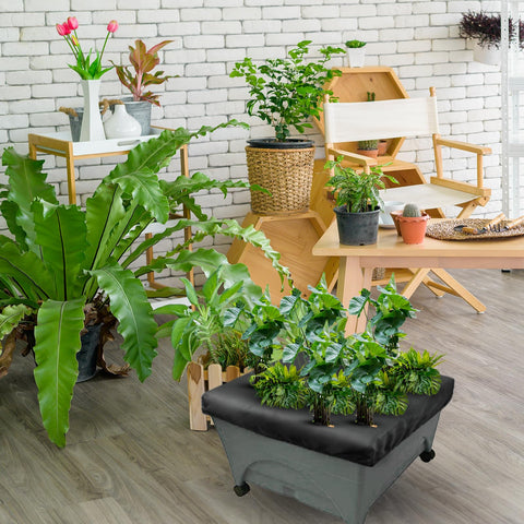 Mofuiry black mulch cover blends with outdoor spaces.