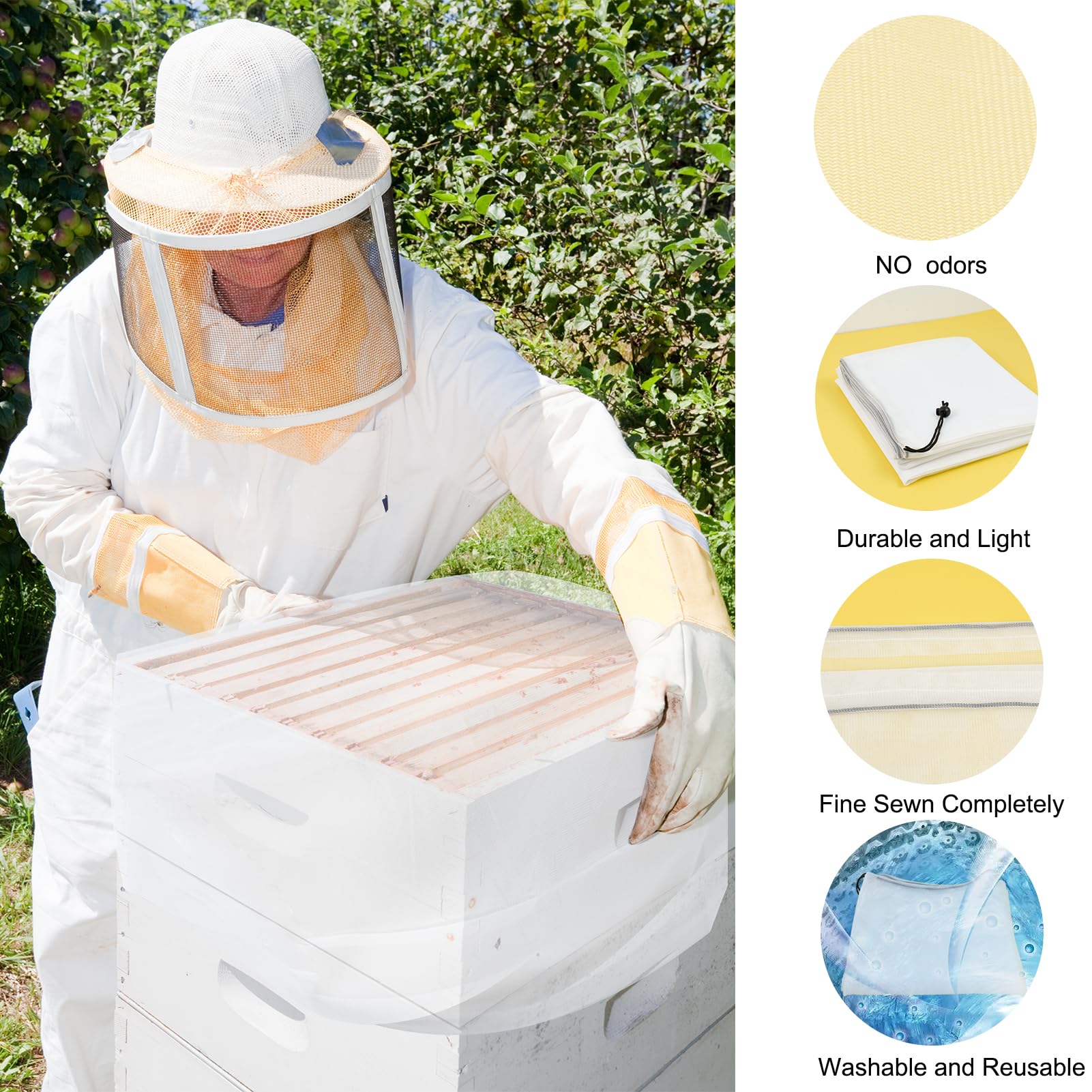 Lightweight durable polyester design of the Mofuiry bag reduces load during hive transport.