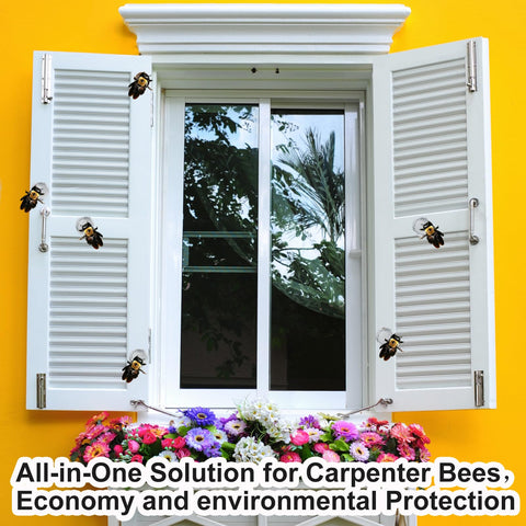 Porch, fence, and eave bee hole repairs with Mofuiry plugs.