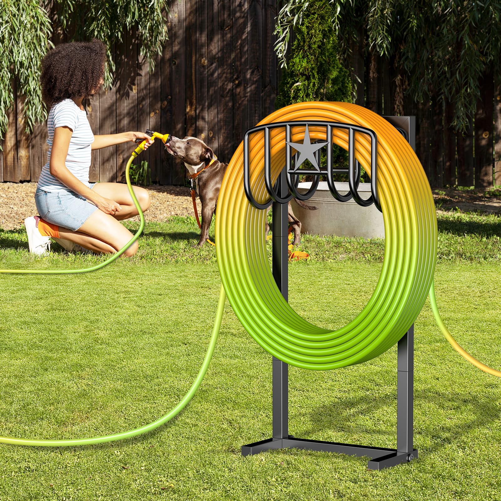 Mogaath garden hose holder is easy to assemble without tools.