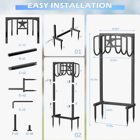 Mogaath hose holder helps maintain a tidy and efficient garden space.