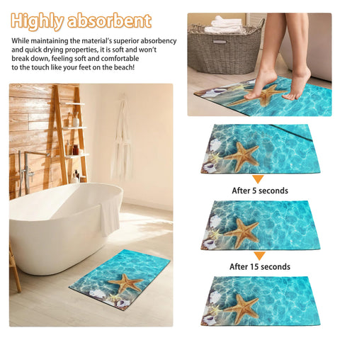 Mogifedc Starfish Seashell Door Mat durable polyester and felt blend