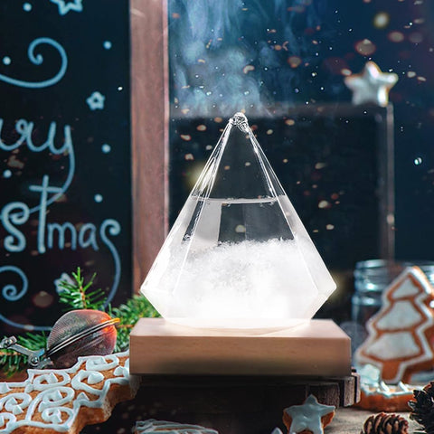 Crystal shapes reveal sunny, cloudy or snowy vibes as a conversation piece.