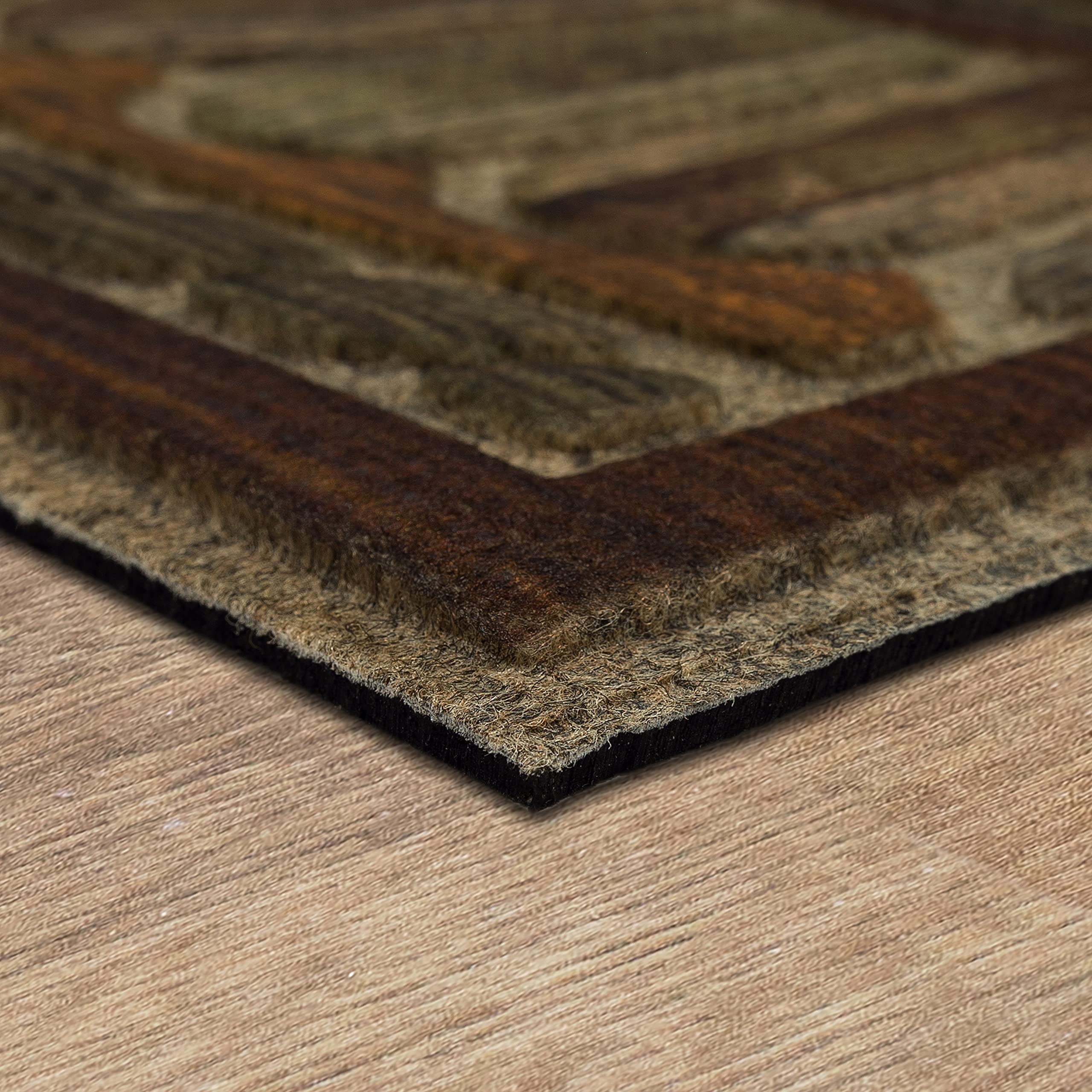 Mohawk Home entryway doormat Boardwalk Path Chestnut adds warm color to entrances.