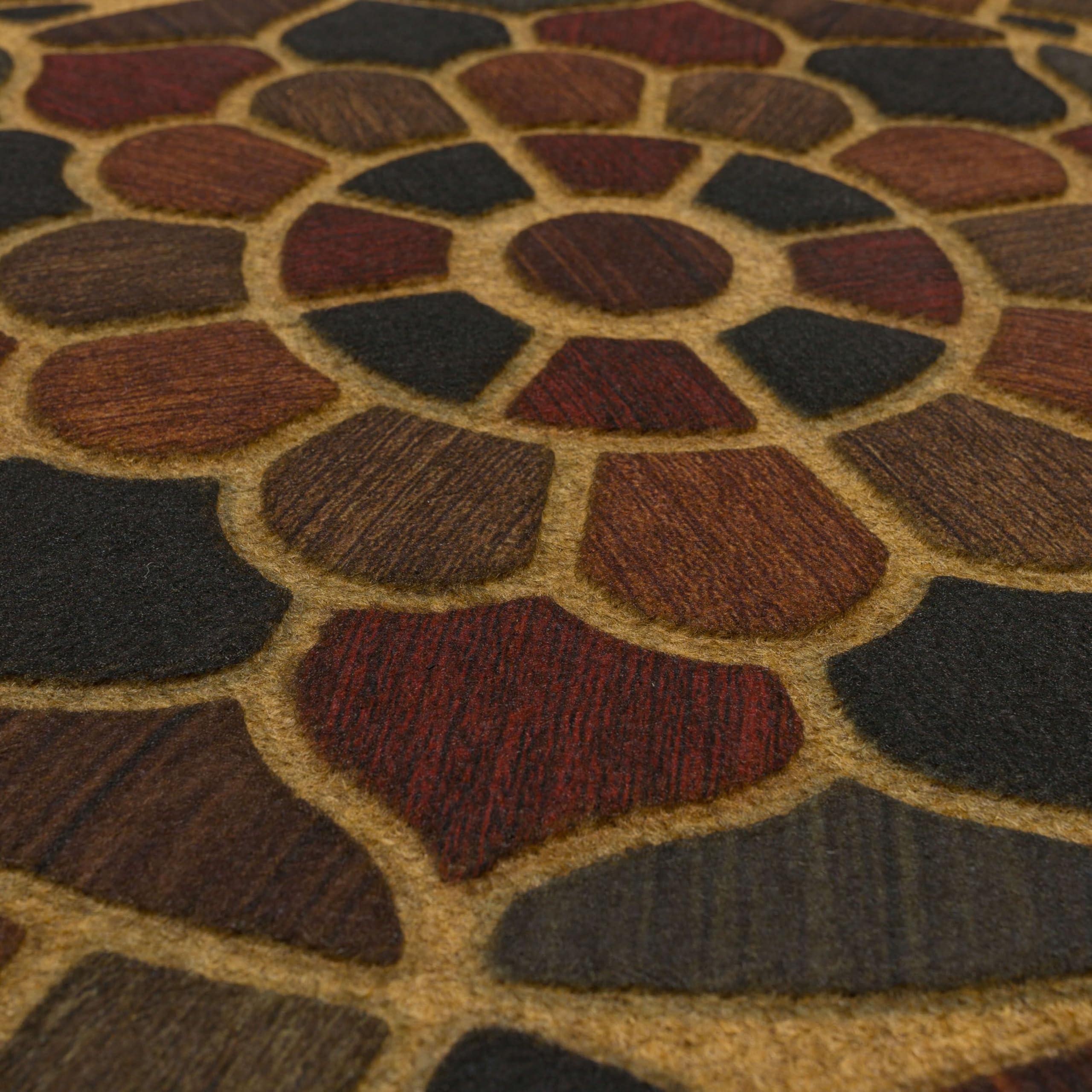 Mohawk Home Medallion Grain door mat made in USA for sustainable choice.